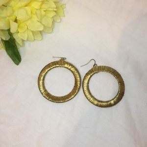 Vintage Gold colored wrap hoops earrings